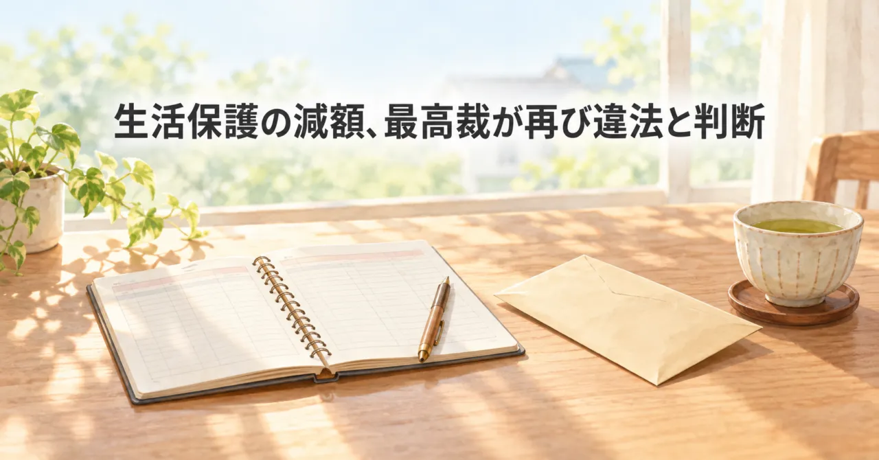 生活保護の減額、最高裁が再び違法と判断　追加給付の申出は2027年7月31日まで