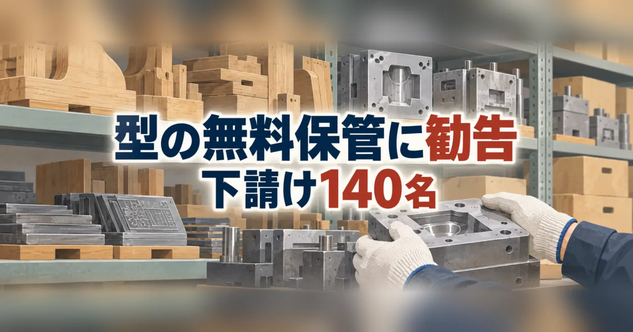 型の無料保管に勧告 下請け140名
