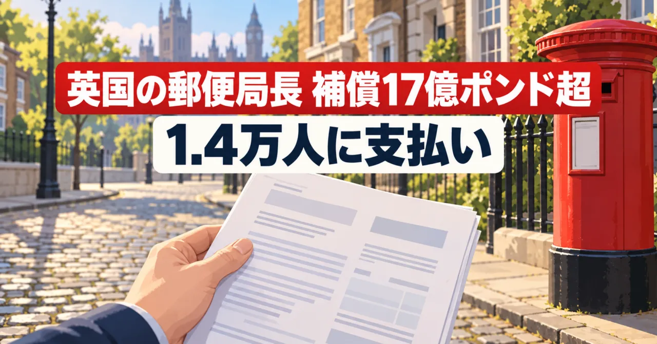 英国の郵便局長 補償17億ポンド超 1.4万人に支払い